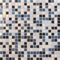 Mezcla cuadrada azul iridiscente BGC024-Baldosa de piscina, Mosaico de piscina, Mosaico de vidrio, Piscina de mosaico de vidrio