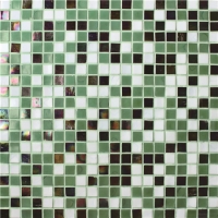 Cuadrado Verde Mixto BGC025-Baldosa de piscina, Mosaico de piscina, Mosaico de cristal, Mosaico de vidrio verde
