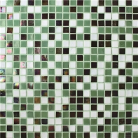 15x15mm Square Hot Melt Glass Iridescent Mixed Green BGC025-Pool tile, Swimming pool mosaic, Glass mosaic, Glass mosaic tile green