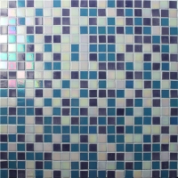 20x20mm Square Iridescent Hot Melt Glass Mixed Color BGC034-Pool tile, Pool mosaic, Glass mosaic tile, Mix color mosaic tile