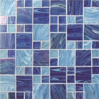 Iridescent Square Mix BGZ002-carreaux de piscine, Piscine mosaïque, mosaïque de verre, mosaïque salle de bain carreaux de verre