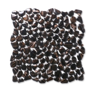 Free Stone Pebble Shape Hot Melt Glass Brown BGZ901-Glass Mosaic, Mosaic Backsplash Tiles, Pebble Mosaic Floor Tiles 