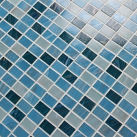 Línea azul de lujo del oro de la mezcla BGZ013-Mosaico de mosaico, Mosaico de cristal, Mosaico de piscina, Mosaico de vidrio