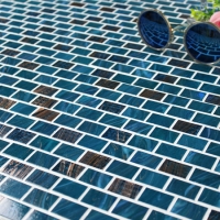 20x30mm Running Bond Matte Hot Melt Glass Mixed Navy Blue BGZ020-Mosaic tile, Glass mosaic, Glass mosaic pool, Glass mosaic tile manufacturer