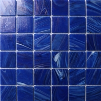 20x20mm Venus Cloud Square Hot Melt Glass Iridescent Cobalt Blue BGN606-Pool Tile, Glass Mosaic, Replacement Pool Tiles