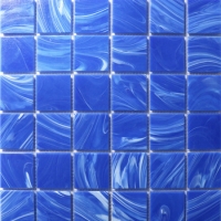 金星云BGN604-池平铺，玻璃马赛克，蓝色玻璃瓦片