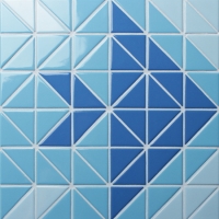 Pescado de Santorini TR-SA-FI-Mosaico del triángulo, mosaico del triángulo, modelo del mosaico del triángulo, mosaicos de la piscina