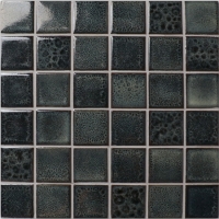 48x48mm Square Glossy Crystal Glazed Porcelain Black BCK016-Ceramic mosaic, Ceramic mosaic tile, Black pool tiles, Black mosaic pool tiles