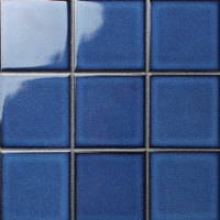 100x100mm Square Glossy Crystal Glazed Porcelain Cobalt Blue BCQ601-Ceramic mosaic, Ceramic mosaic backsplash tile, Ceramic pool tile mosaic 