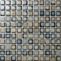 25x25mm Square Glossy Porcelain BCI907-Ceramic mosaic, Ceramic mosaic tile, Glazed ceramic pool tile 