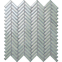 Herringbone Mosaic Green BCZ709A-Ceramic mosaic, Mosaic feature strip, Mosaic strip wall tile