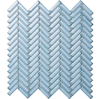 Herringbone Mosaic Pale Blue BCZ618A-Herringbone mosaic, Ceramic herringbone mosaic, Herringbone mosaic ceramic tile