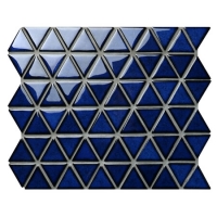 Triangle bleu cobalt BCZ628A-tuiles en forme de triangle, tuiles de mur de triangle, après la mosaïque de triangle d\'effets