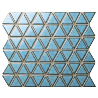 Triángulo Blithe azul BCZ627A-azulejos de mosaico azules claros, hojas del azulejo de mosaico de la porcelana, azulejos azules de la piscina para la venta