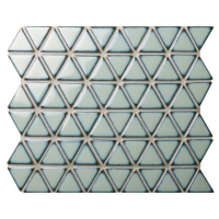 Треугольник светло-зеленый БКЗ715А-мозаика плитка фарфора, треугольник плитка, Зеленая мозаика бассейн