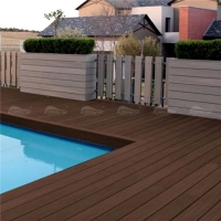 Compuesto de plástico de madera WPC904L-2-madera de la cubierta de la piscina, cubierta de la piscina con adoques, ideas de pavimentadoras de la piscina, material compuesto de plástico de madera