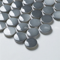 Penny Round Tile Gray BCZ002B1-round mosaic tiles, bathroom mosaic tile backsplash, cheap wholesale pool tile