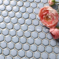 Hexagon Tile Baby Blue BCZ605-blue hexagon mosaic tile, small hexagon mosaic tiles, mosaic hexagon tile bathroom