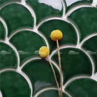 Рыбная шкала ЗОБ1705-зеленая мозаика плитки ванной комнаты, рыба масштаба фарфоровой плитки, рыба масштаба плитки для продажи