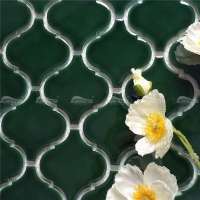 Arabesque Tile Ceramic Dark Green ZOB1706-emerald green bathroom tiles, lantern mosaic tile, arabesque tile bathroom