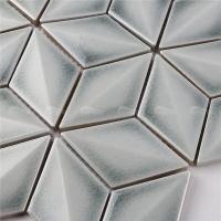 Rhombus ZBE2301-Azulejo de mosaico 3d, mosaico de rombo, azulejos de banheiro de mosaico cinza