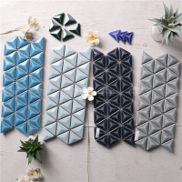 Convex Mini Star Triangle Tile ZOB1606-3d mosaic, pool mosaic designs, 3d wall tiles price