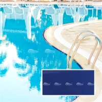 Azulejo azul BCZB601-Azulejos de piscina, Azulejos de piscina, Azulejos de cerámica para piscina