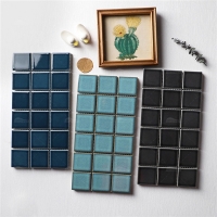 Crystal Glazed KOA2612-pool tile 2x2, modern pool tile designs, black mosaic tile bathroom