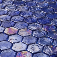 Carreaux de verre Iridescent GZOF1601-tuiles irisées de mosaïque, tuile en verre irisée de piscine, tuile pour la ligne de eau de piscine