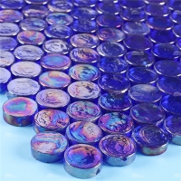 Carreaux de verre iridescent GZOF1605-entrepôt de tuile de piscine, idées de tuile de ligne de l’eau de piscine, tuile irisée de mosaïque de verre