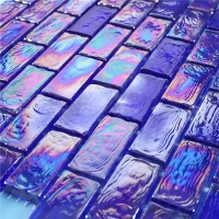 Carreaux de verre iridescent GZOF1607-Tuile en verre 1x2, tuile en verre de brique, tuiles en brique de verre pour des murs