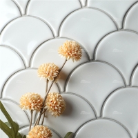 Fish Scale ZGA2201-white fan tile, white fish scale tile bathroom, pool tile wholesale