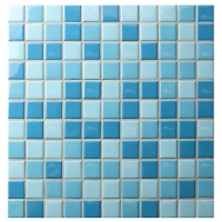 25x25mm Square Porcelain Classic Blend Blue IGA3001-blue pool mosaics, porcelain mosaic tile for pool, pool tile wholesale
