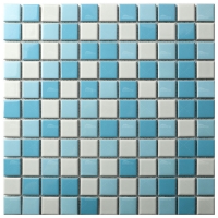 25x25mm Square Porcelain Classic Blend Blue IGA3002-light blue pool mosaics, light blue shower mosaic tile, pool tile company