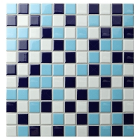 25x25mm Square Porcelain Classic Mixed Blue IGA3004-pool tile price, ceramic pool tiles australia, pool tile shop