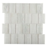 48x73mm Rectangle Matte Hot Melt Glass White GZOJ2302-swimming pool glass tile for sale,swimming pool tiles glass mosaic,wholesale glass tile