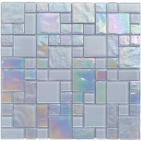 Iridescent Glass Tile GZOF5901-white iridescent pool tile, iridescent glass mosaic pool tile, tile wholesale