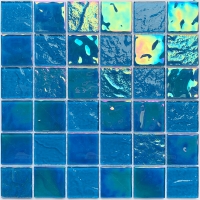 48x48mm Square Crystal Glass Iridescent Blue GKOL1605-swimming pool mosaic，glass tile swimming pool，pool mosaic wholesale tiles