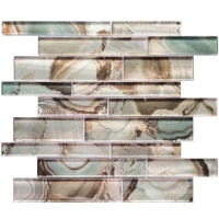 Mixed Size Linear Shape Laminated Glass GZOJ9915-glass mosaic,glass wall tile for bathroom,glass mosaic tiles price philippines