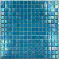 20*20mm Square Iridescent Blue Glass GEOJ2604-mosaic for pool,swimming pool tile mosaics,glass tiles for swimming pools