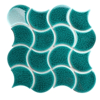 Fish Scale Wave Pattern Emerald Green BCZ715-B-fish scale tiles,fish scale pool tile,mosaic tile supplier