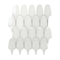 Plumagem branca BCZ201S-azulejo branco de penas, azulejos de parede feitos à mão, banheiro de azulejos de mosaico branco