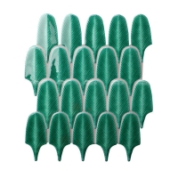 Plumage Verde BCZ602S-azulejos verdes hechos a mano, azulejos de baño hechos a mano, baldosas en forma de pluma