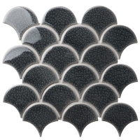 Fish Scale Dark Gray BCZ316-tile fan,mosaic fish scale tile,bathroom fish scale tiles