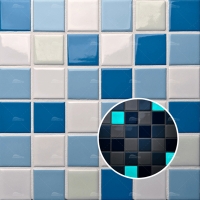 48*48mm Square Porcelain Glow in the Dark Blue KOH6003-porcelain pool tiles,glow in the dark pool mosaics,fluorescent pool tiles