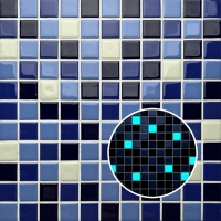 25*25mm Square Porcelain Glow in the Dark Blue IOH6001-swimming pool tiles,glow in dark pool tile,glow in the dark mosaic tile