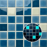 48*48mm Square Porcelain Glow in the Dark Blue KOH6007-swimming pool tiles, glow pool tiles, glow in the dark mosaic tiles