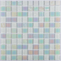 25x25mm Square Crystal Glass Iridescent White GIOL1201-pool tiles mosaic,white glass pool tiles,swimming pool tile prices