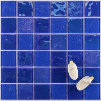 48x48mm Square Crystal Glass Iridescent Cobalt Blue GKOL1601-glass pool tiles,blue glass pool tiles,glass pool tile prices