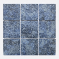 97x97mm Ripple Surface Square Matte Inkjet Porcelain Smoky Blue MOJ6901-pool tile, ceramic mosaic swimming pool tiles, dark blue pool tiles